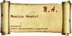 Musics Anatol névjegykártya